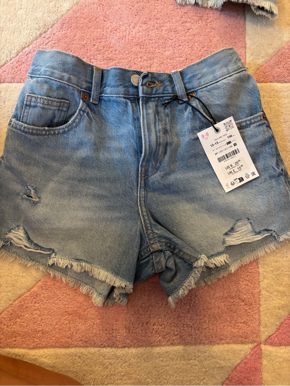 Light Blue Distressed Denim girls shorts
